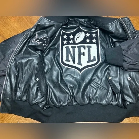 Jeff Hamilton Limited Edition Reversible NFL Detroit Lions Leather Bomber Jacket